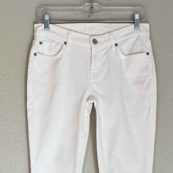 7 FOR ALL MANKIND The Slim Cigarette White Jeans Denim Size 26 Summer Jeans - Picture 3 of 13